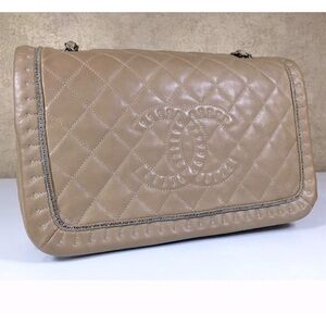 Chanel Classic flap Istanbul tan taupe calfskin leather bag handbag